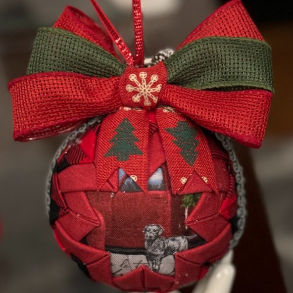 Christmas Ornament, Red Truck W/Dog, Country Chic, X-Mas Gift/Present, Handmade - Picture 13 of 16